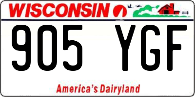 WI license plate 905YGF