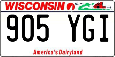 WI license plate 905YGI