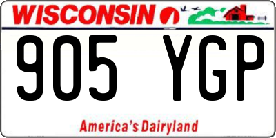 WI license plate 905YGP