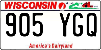 WI license plate 905YGQ