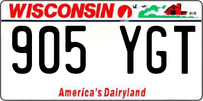 WI license plate 905YGT