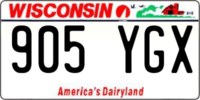 WI license plate 905YGX