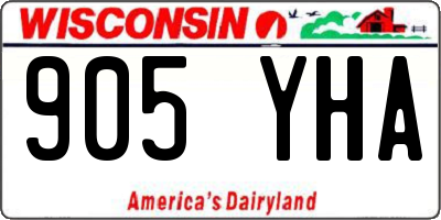 WI license plate 905YHA