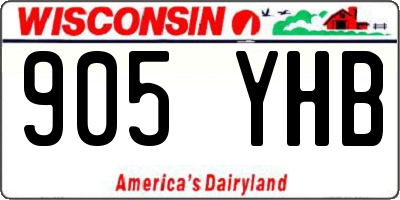 WI license plate 905YHB