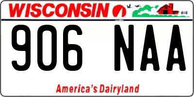 WI license plate 906NAA
