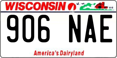 WI license plate 906NAE