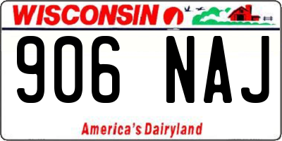 WI license plate 906NAJ