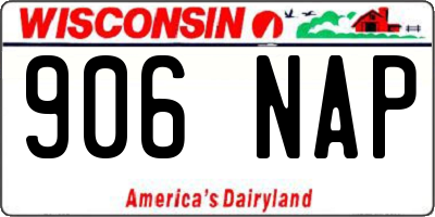 WI license plate 906NAP