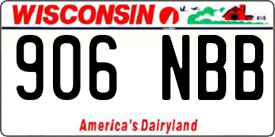 WI license plate 906NBB