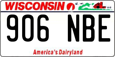 WI license plate 906NBE