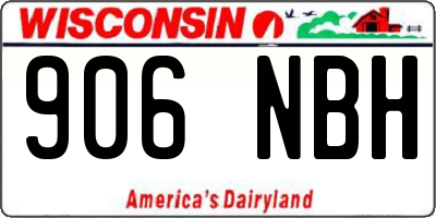 WI license plate 906NBH