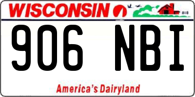 WI license plate 906NBI