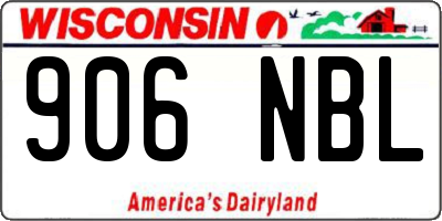WI license plate 906NBL