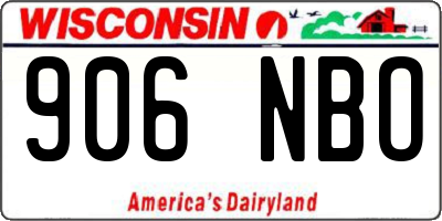 WI license plate 906NBO