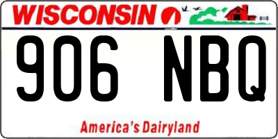 WI license plate 906NBQ