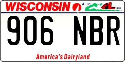 WI license plate 906NBR