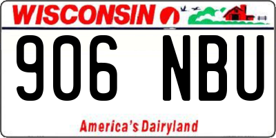 WI license plate 906NBU