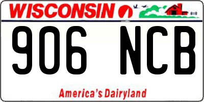 WI license plate 906NCB