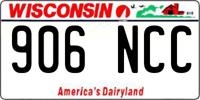 WI license plate 906NCC