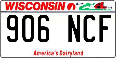 WI license plate 906NCF