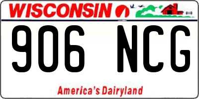 WI license plate 906NCG