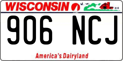 WI license plate 906NCJ