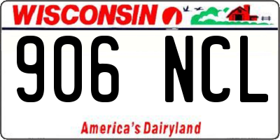 WI license plate 906NCL