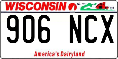 WI license plate 906NCX