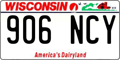 WI license plate 906NCY