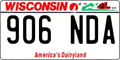WI license plate 906NDA