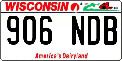 WI license plate 906NDB