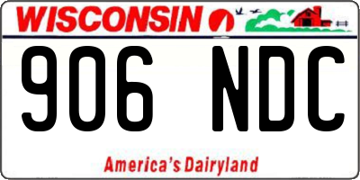 WI license plate 906NDC