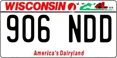 WI license plate 906NDD