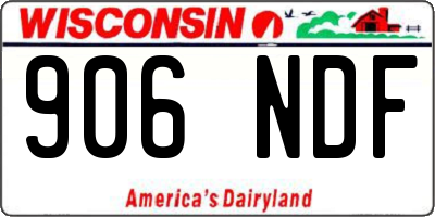 WI license plate 906NDF