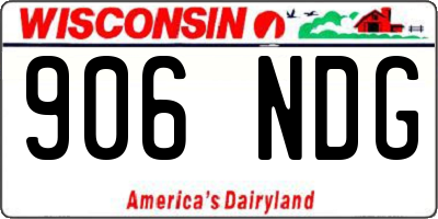 WI license plate 906NDG