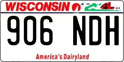 WI license plate 906NDH