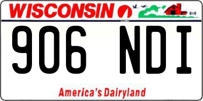 WI license plate 906NDI