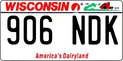 WI license plate 906NDK