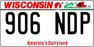 WI license plate 906NDP