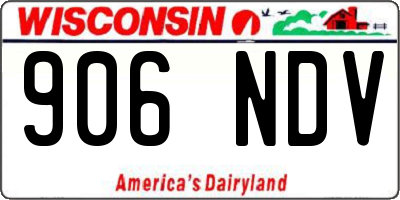 WI license plate 906NDV