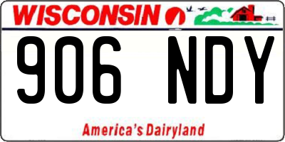 WI license plate 906NDY