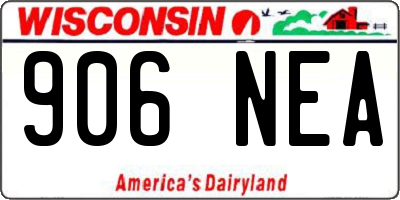 WI license plate 906NEA