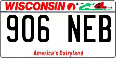 WI license plate 906NEB