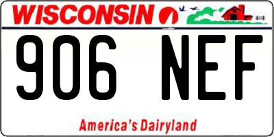 WI license plate 906NEF