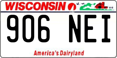 WI license plate 906NEI