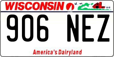 WI license plate 906NEZ