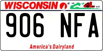 WI license plate 906NFA