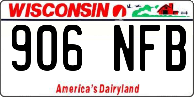 WI license plate 906NFB