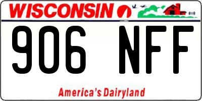 WI license plate 906NFF