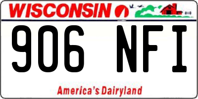 WI license plate 906NFI